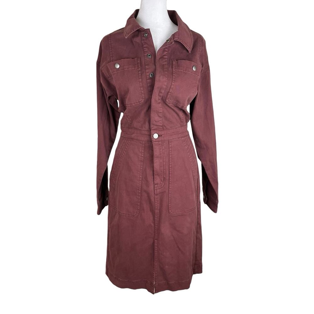 Pistola Mini Denim Dress Mauve Long Sleeve Structured Urban Utility Sz Small NWT - Picture 6 of 9